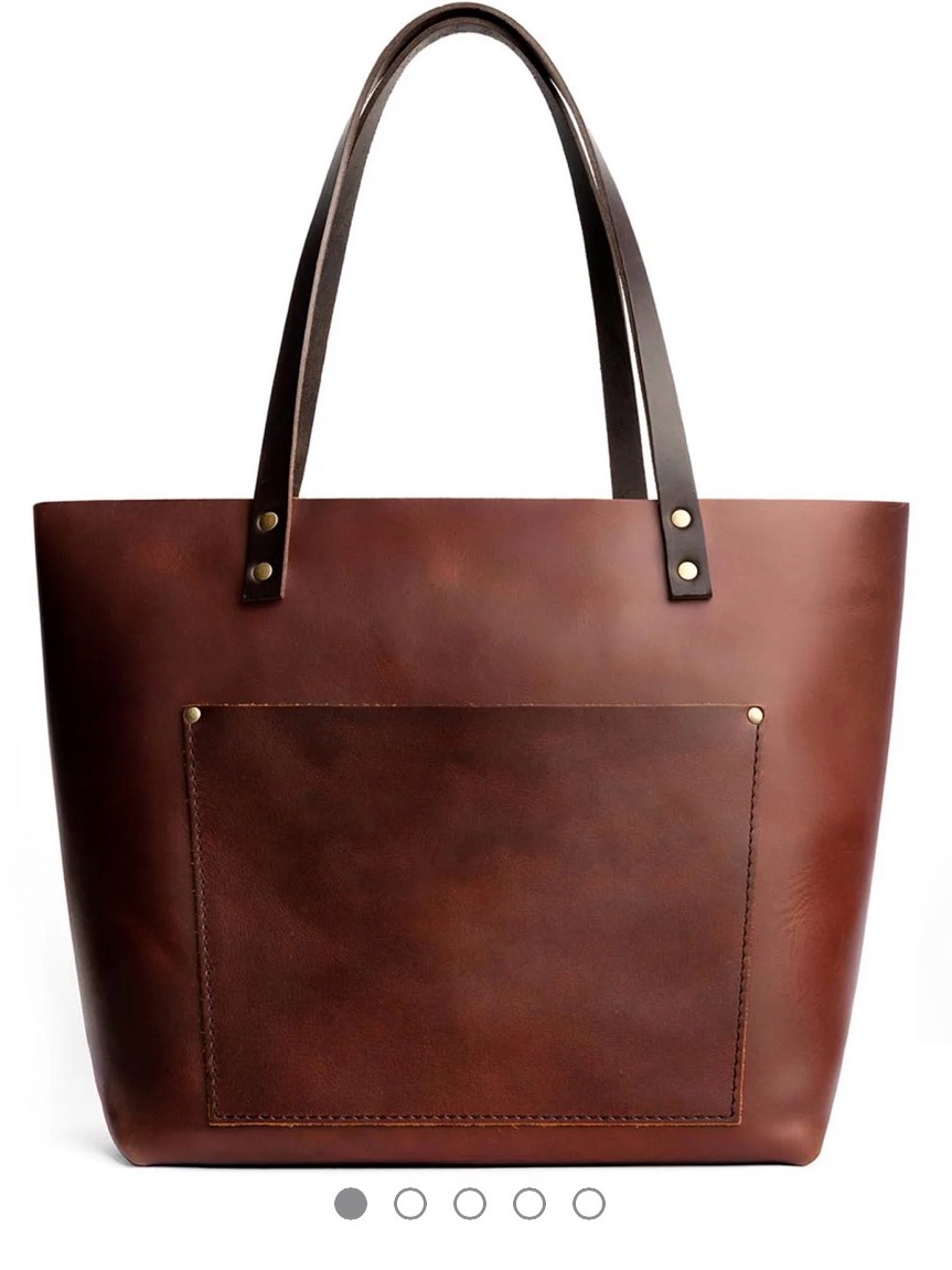 Portland Leather Goods- “Almost Perfect” Large Leather Tote Bag In Cognac